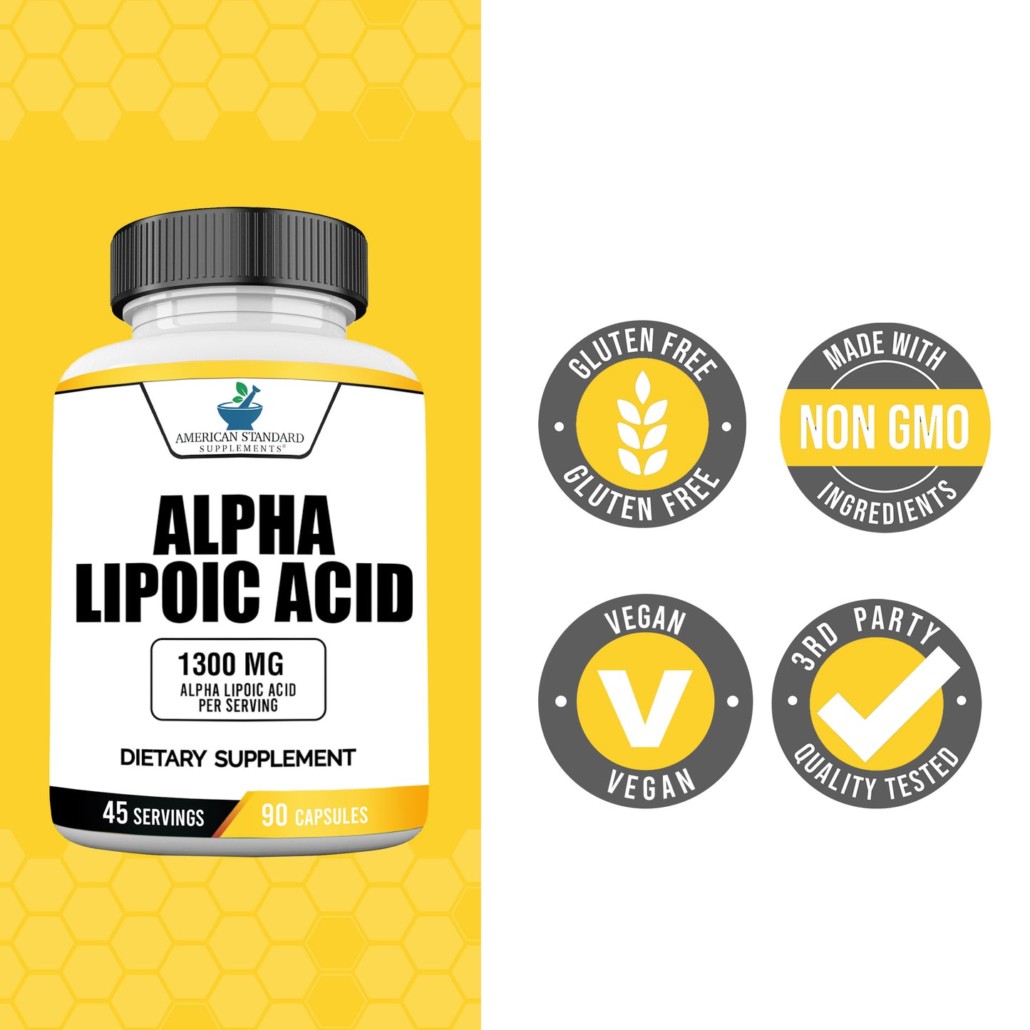 Alpha Lipoic Acid 1300mg Per Serving - American Standard Supplements