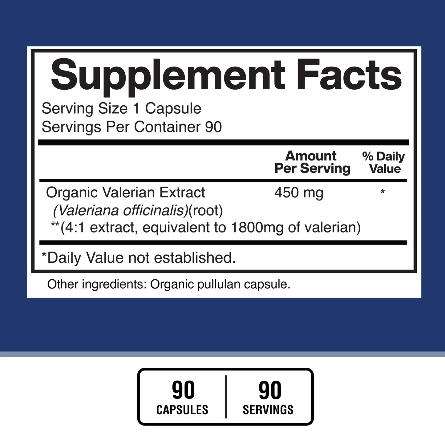 Organic Valerian Root 1800mg - American Standard Supplements
