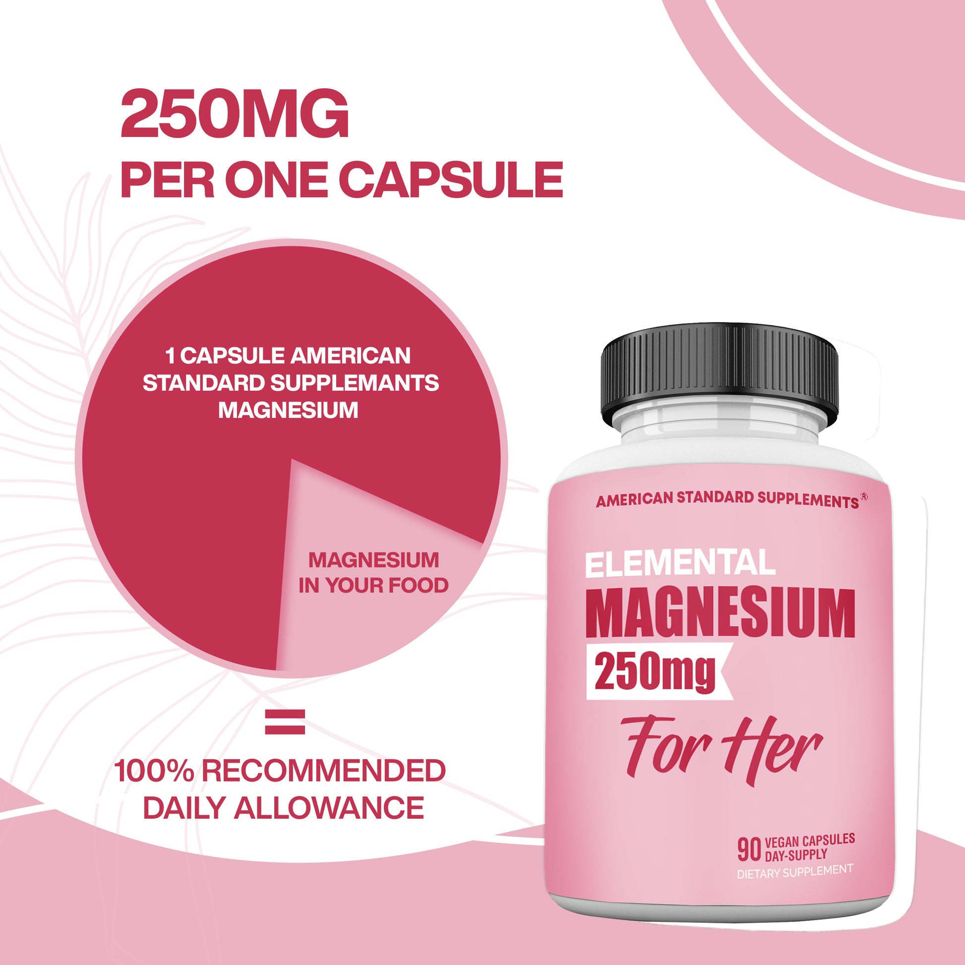 Magnesium Glycinate 250mg for Her - American Standard Supplements